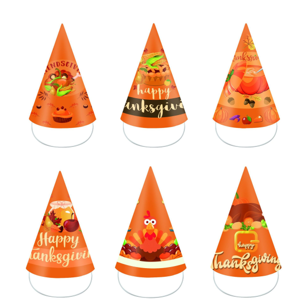 Thanksgiving Paper Fargerik 3D Papir Hat Party Bursdagshatte