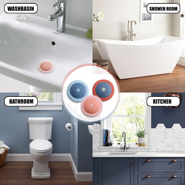 Universal Sinkpropp, Silikonavloppspluggar, Silikonbadproppar, 3