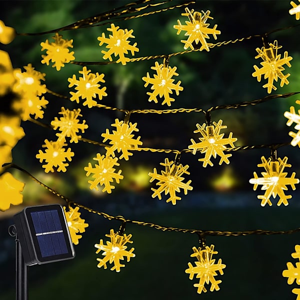 100 LED:n aurinkovoimalla toimivat jouluhiutalevalot ulkokäyttöön, 39ft