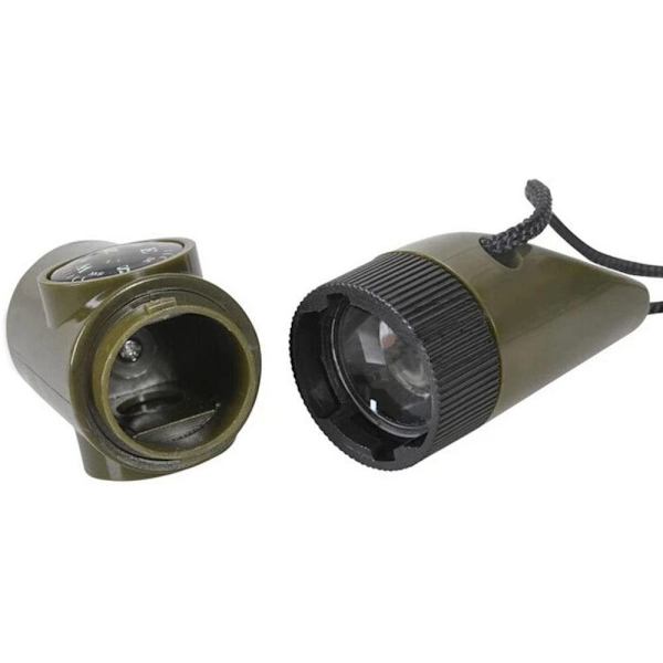 2-pack 7-i-1 Grön Överlevnadsvissla Kompass Termometer