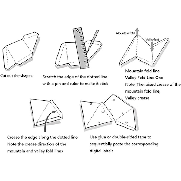 1 kpl Paper Sculpture Origami-koriste, Punainen Panda DIY-paperi