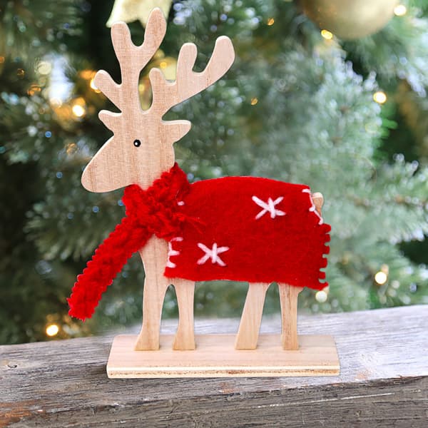 Julepynt i ullfilt - Elg Ornament til Bord