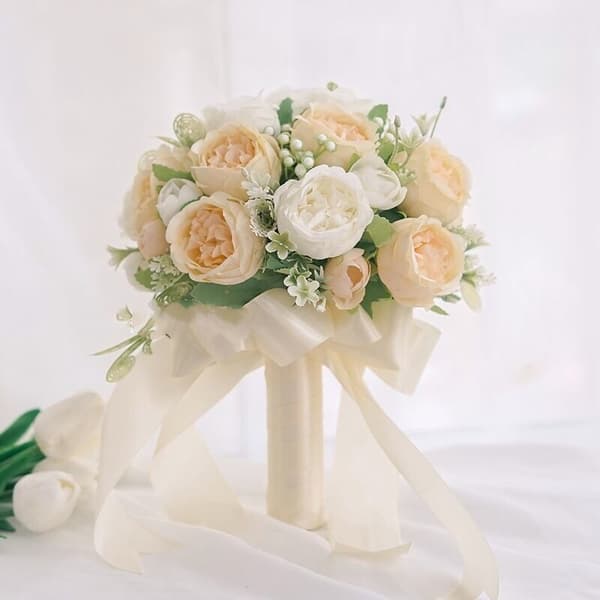 2 stk (Champagne) Kunstige Blomster til Senterpynt Champagne