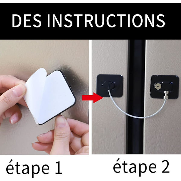3-pack Barnsäkerhet för Fönster, Självhäftande Kyl Dörrlås Kabelöppning