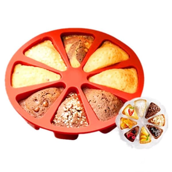 Silikon Bakeware Stor 8 Trekant Kvadrat Hule Kakeform