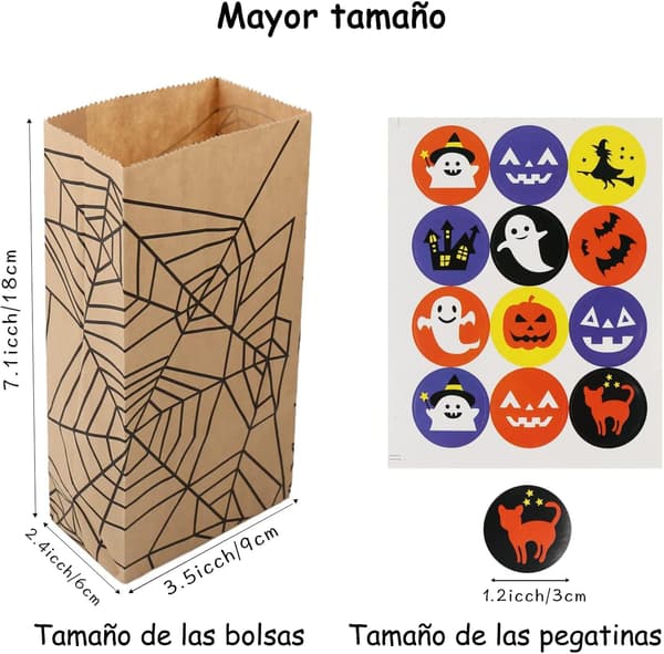 40 st Halloween Godispåsar för Present, 8 Design, Godispåsar för Fest, Återanvändbara Presentpåsar