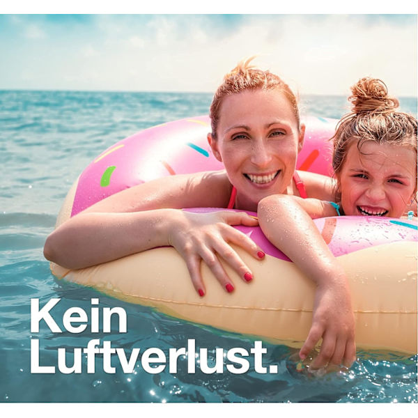 Rosa Oppblåsbar Donut Ø 120 cm med Biten Ring, Bøye,