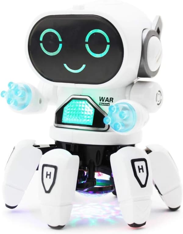 Dansande robot i vitt och blått - Batteridriven