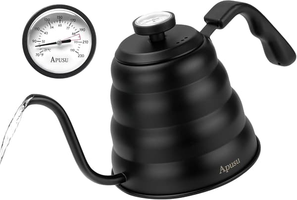 Tekanna med Termometer 1000ml, Svart, 1-pack