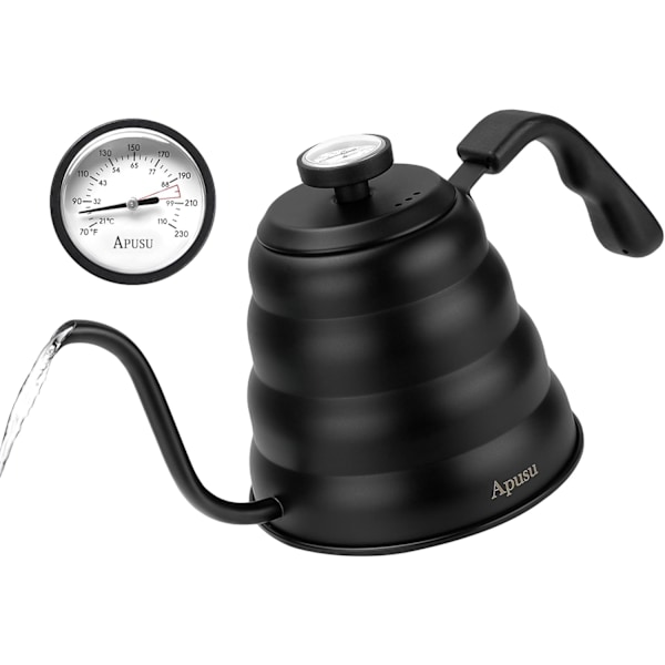 Tekedel med termometer, 1000 ml, Sort, 1 stk.