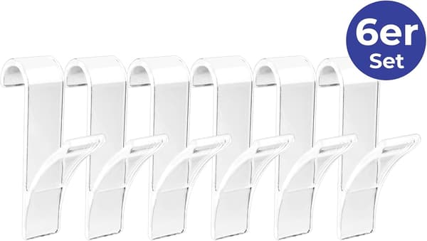 Håndklevarmeradiator krok, sett med 6 transparente radiator kroker,