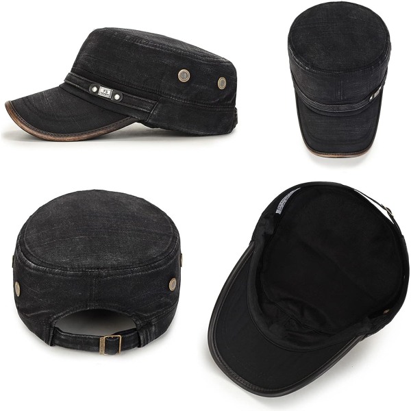 Flat Top Cap, Bomullsbaseballcaps, Klassisk Enkelt Vintage Army Mil