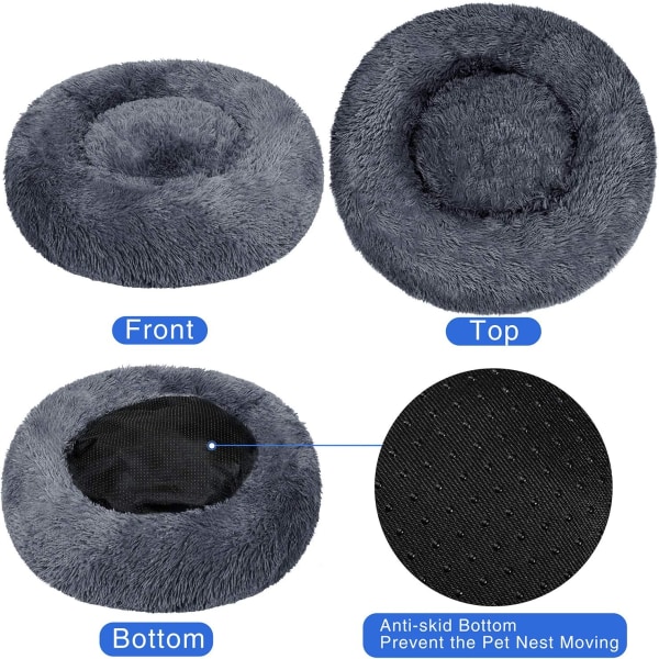 Rund Hundebed Kattepude Donut Bed, Hundebed til Ekstra Blød