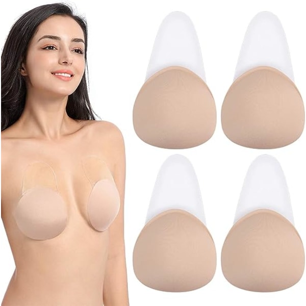 Bra (L) - Osynlig självhäftande bh för kvinnor, återanvändbar push-up