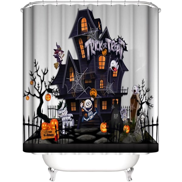Halloween-suihkukalvosarjat liukastumattomilla matoilla, wc-kannella