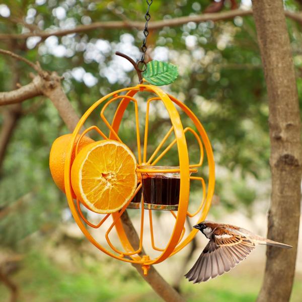 1 stk. Metal Kolibri Dobbelt Ring Fuglefoder Outdoor Patio