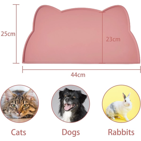 Cat and Dog Bowl Mat, Silicone Non-Slip Bowl Mat Waterproof Pet F