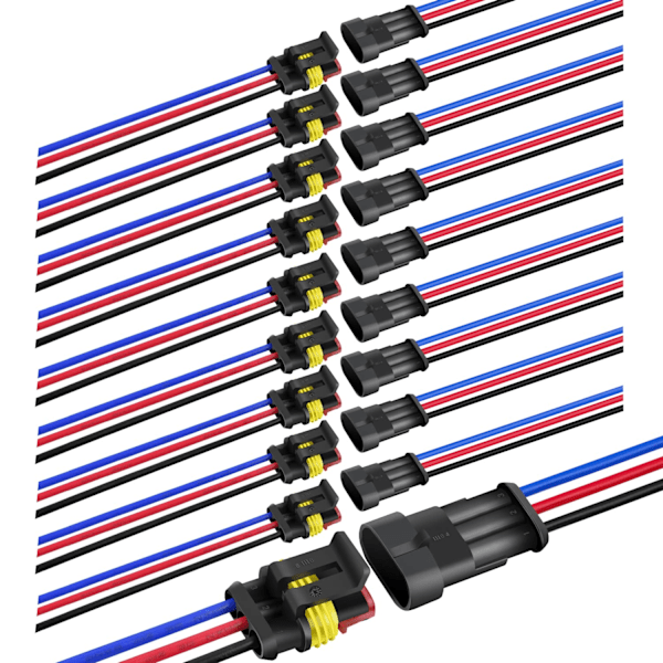 3-polet Elektriske Ledningsforbindelser Han- og Hun-stikkontakt Hurtig Afbrydelse Vandafvisende Plug and Play Ledningsklemme