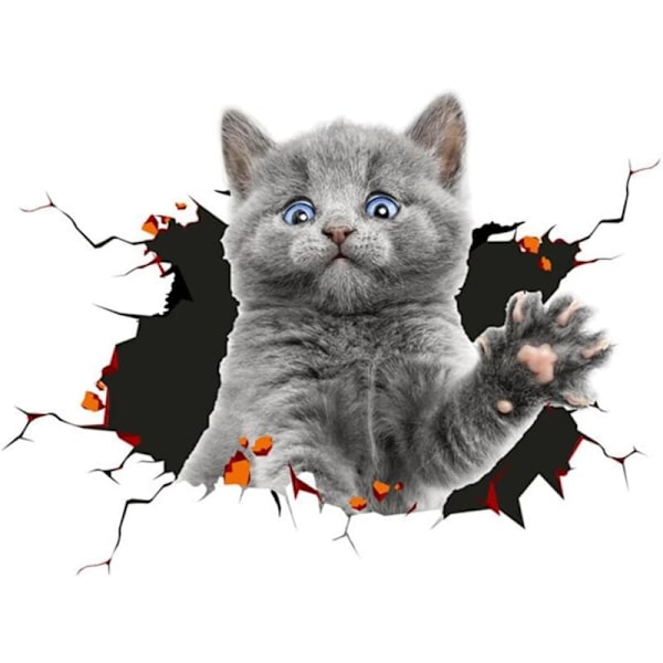 (A) 3D katt avtagbart bilklistremerke bildekorasjon klistremerke bilvindu