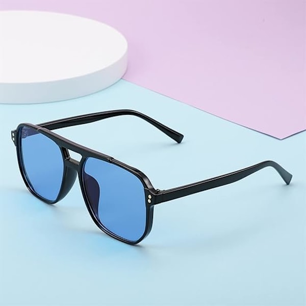 Retro Neliö Aviator Aurinkolasit Naiset Miehet 70-luvun Vintage Trendikkäät Muovikehyksiset Aurinkolasit