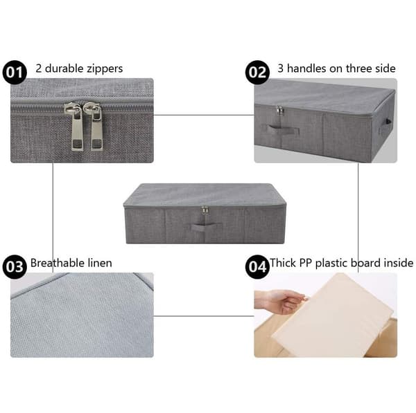 Grå Underbed Oppbevaringskasser, Foldbar Underbed Oppbevaringspose