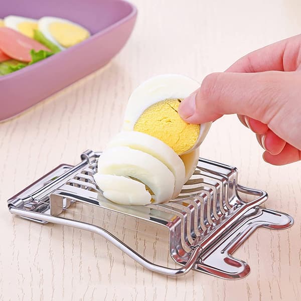 1 stk Eggskjærer, Rustfritt Stål Eggkutter, Multifunksjonelt Egg