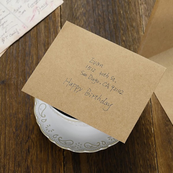 10 Konvolutter, A4 Brun Invitation Envelope (Brun Papir) til