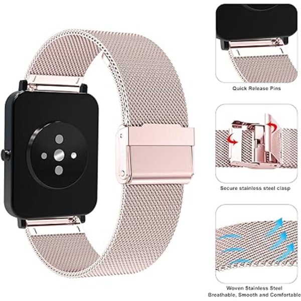 1 stk. rosaguld farvet kompatibel med Apple Huawei armbånd