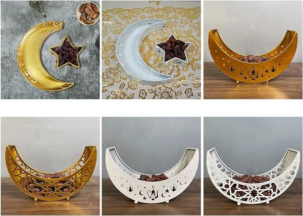 Ramadan og Eid Serveringsbrett - Måne og Stjerne - Rustikk Dekorasjon