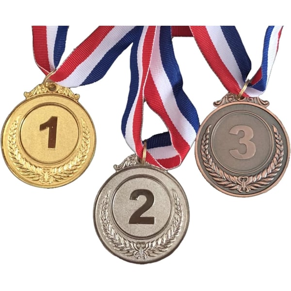 3-pack Metallmedaljer - Vinnarebelöningar - Konkurrenspris för