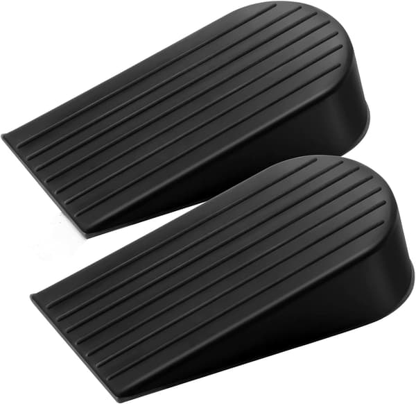 2-pack Extra Bred Svarta Dörrstopp, 1.9\" Hög, Stora Dörrstopp