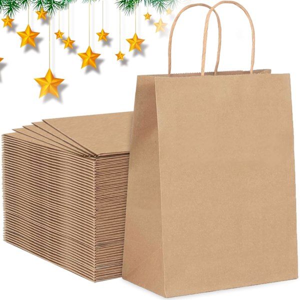 Kraft Papirposer Gaveposer 10 Kraftpapirposer med Håndtag, Kraftpose