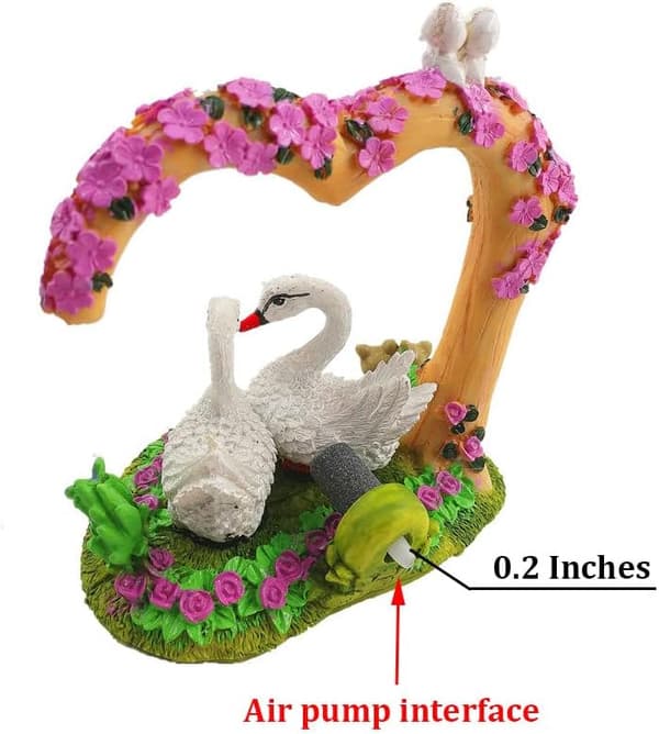 Akvarium Ornament - Hjärtformad Svanbubbla Ultra Hög