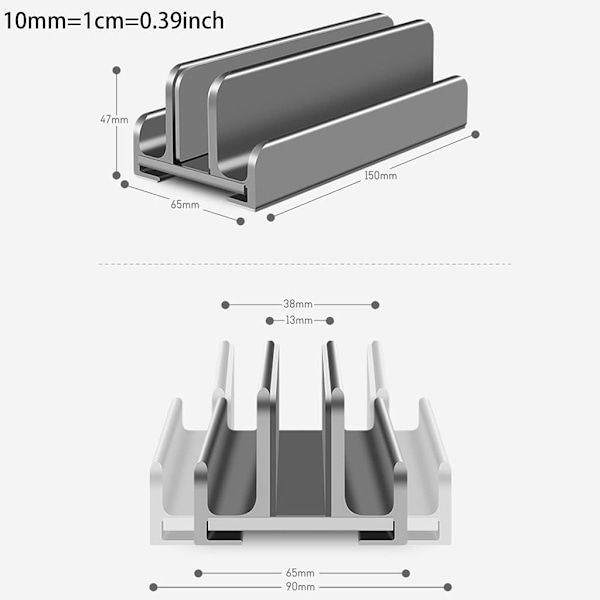 Multi-Slot Desktop Laptop Opbevaringsstativ