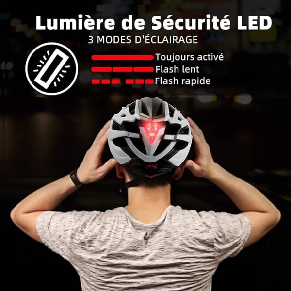 Cykelhjälm med LED-ljus, Magnetisk cykelhjälm med