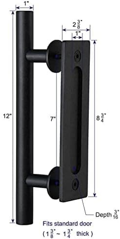 12\" Skydedørsgreb Træk og Flush Hardware Sæt, Flad Ba