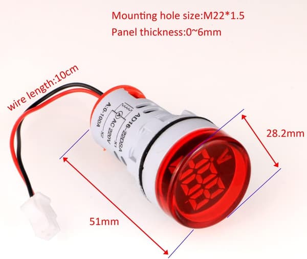 Mini LED Digital Amperemeter, AC 0-100A Digital Amperemeter Tester