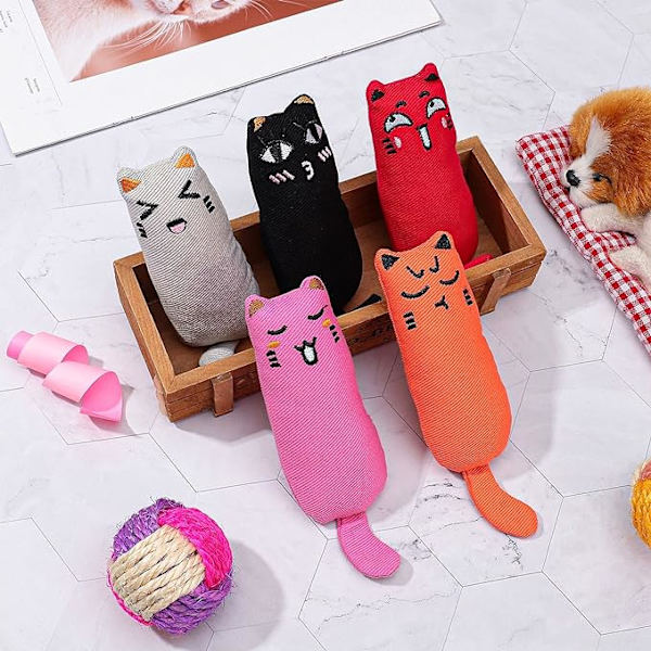 5 stycken kattbett leksaker kattbett leksak husdjur katt lek bett rengöring