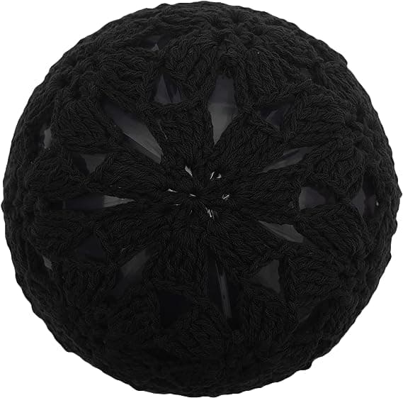（Sort）Forårs- og Efterårs Beanies til Kvinder Håndlavet Hæklet Slouchy Beanie