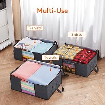 Grå Pakke med 1 Tøjopbevaringspose 35L, Foldbar Under Sengen