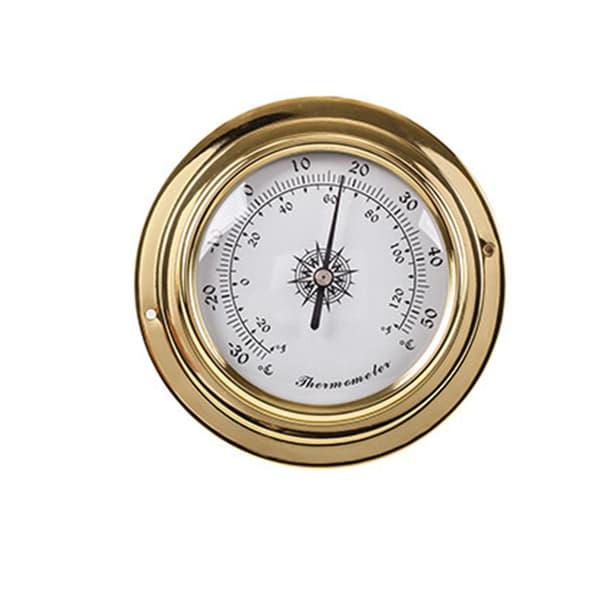 Bärbar marin väggbarometer klockmätare termometer hygrometer kit 4PC guld