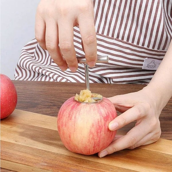 2-osainen ruostumattomasta teräksestä valmistettu monitoiminen omenapäärynäydin