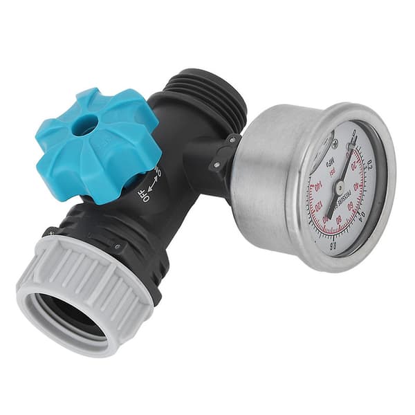Justerbar vandtryksregulatorventil med G3/4 tommer med manometer, drivhushavevandingssensor