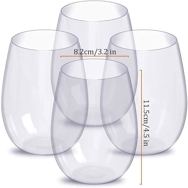 2 stycken plastvinglas, rödvinsglas, okrossbara