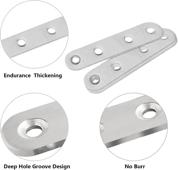 20 stk. (77x16 mm) Reparationsplader til Træ, Holdbar Rustfrit Stål