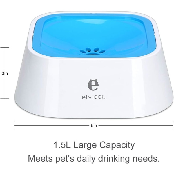 1pcs Floating Pet Bowl - 1.5L Slow Water Fountain - No Spill -