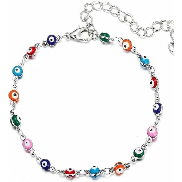 1 st (silver) Beach Colorful Beaded Ankles Justerbara Pärlor