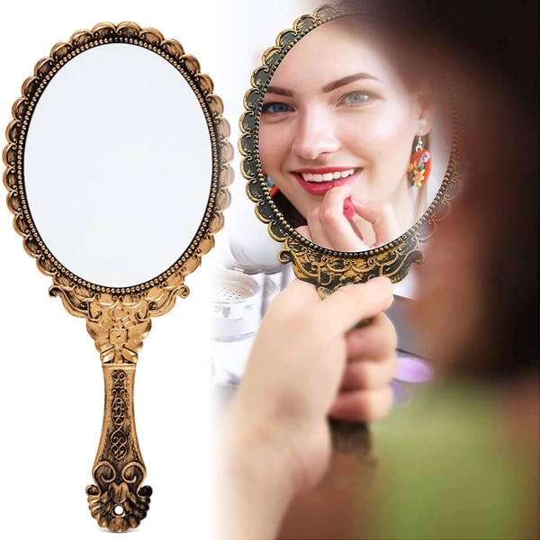 Lommespejl med håndtag, 3 stk. Professionelt bærbart makeup spejl