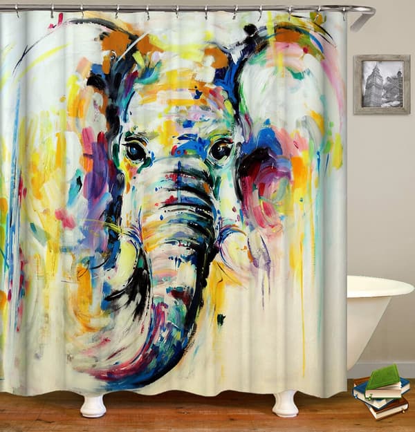 En set (cx175, ca 180*180cm) 3D-tryckt duschdraperi