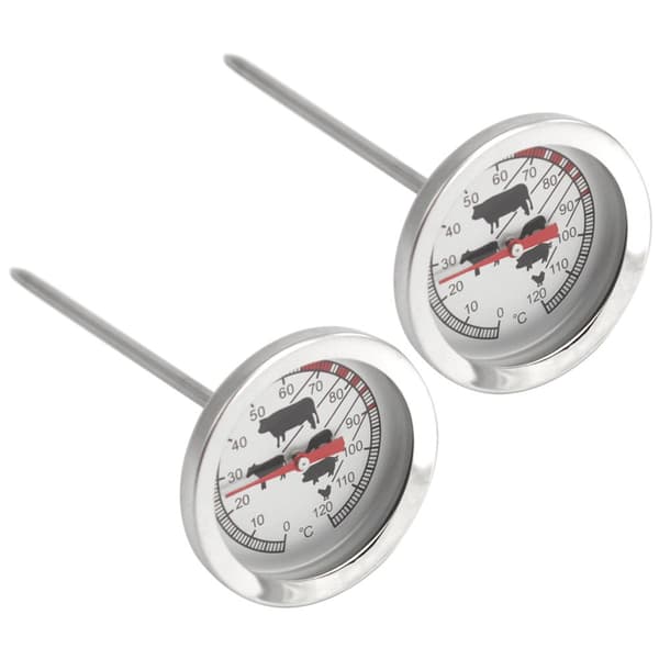 2x stegetermometer rustfrit stål - analogt kød